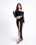 ahaana-krishna-in-black-Twisted-Drape-A-line-Skirt-fashion-glamour-outfit-photos-002