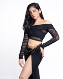 ahaana-krishna-in-black-Twisted-Drape-A-line-Skirt-fashion-glamour-outfit-photos