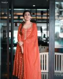 actress-anusree-in-orange-anarkali-churidar-photos-005