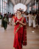 actress-anusree-in-red-pattu-saree-photos-005