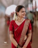 actress-anusree-in-red-pattu-saree-photos