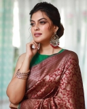 anusree-new-photos-in-pattu-saree-with-green-blouse-003