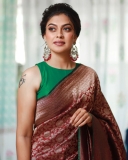 anusree-new-photos-in-pattu-saree-with-green-blouse