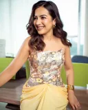 catherine-tresa-in-flower-sequin-corset-drape-dress-photos-006