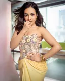 catherine-tresa-in-flower-sequin-corset-drape-dress-photos