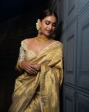 keerthy-suresh-in-golden-color-saree-with-makeup-look-photos