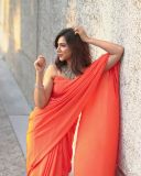 madonna-sebastian-in-orange-colour-saree-photos