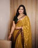 malavika-c-menon-in-golden-yellow-saree-and-green-blouse-photos-013