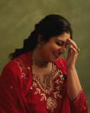 manjima-mohan-in-blood-red-party-wear-churidar-ideas-photos-004