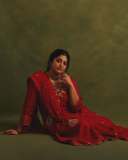manjima-mohan-in-blood-red-party-wear-churidar-ideas-photos