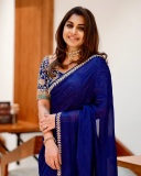 meera-nandan-in-navy-blue-saree-with-blouse-photos-002