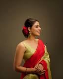 nikhila-vimal-in-olive-green-in-red-border-saree-images-003