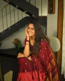 nimisha-sajayan-in-kumkum-red-pattu-saree-photos-003