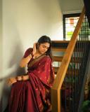 nimisha-sajayan-in-kumkum-red-pattu-saree-photos-004