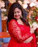 shaalin-zoya-in-red-net-saree-look-photos-005