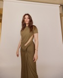 tamanna-in-Khaki-color-Twisted-Lever-Tee-Dress-photos-002