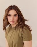 tamanna-in-Khaki-color-Twisted-Lever-Tee-Dress-photos-004