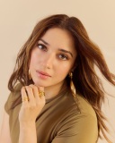 tamanna-in-Khaki-color-Twisted-Lever-Tee-Dress-photos