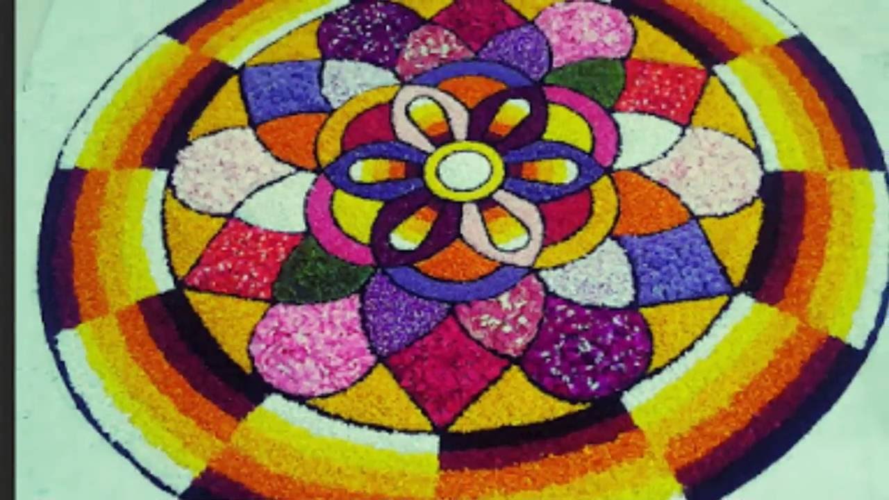 onam pookalam design outline |step by step simple pookalam design | onam pookalam  drawing steps Set4 - YouTube