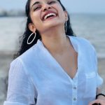 nivetha thomas new photos in white shirt