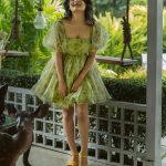 esther anil new photo shoot in green frock 008