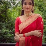 keerthi suresh red saree photos 002