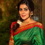 shamna kasim latest photos in green saree