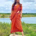 reba monica john new saree photos at movie location