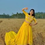 aditi ravi latest photoshoot in yellow colour dress