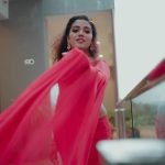 mareena michael kurisingal in pink saree 001