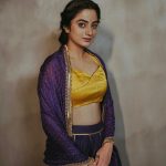 namitha pramod latest photos in blue lehenga with golden blouse