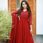 Nikhila Vimal latest photos in cherry red Anarkali