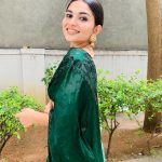 kayadu lohar latest photos in green saree 002