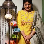 ansiba hassan latest photoshoot in yellow churidar