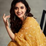 keerthi suresh in summer dress saree photos