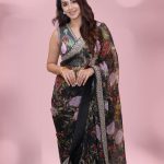 nikki galrani photos in black saree