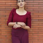 anusree in wine red dress beauty photos 003