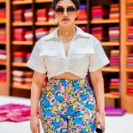 honey rose latest photos in printed pants with white shirt 008