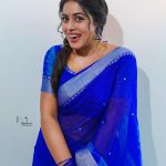 shamna kasim new photos in blue saree 2022