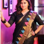 ansiba hassan in black saree photoshoot 026