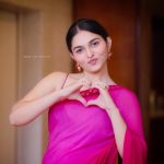 kayadu lohar in pink saree