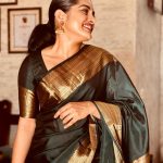 nivetha thomas in black saree photo