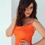 raashi khanna in orange colour dress