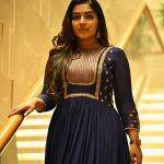 rajisha vijayan new pics in blue long dress