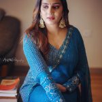 aditi ravi in blue a line dress 002