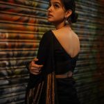 anaswara rajan in black saree 003