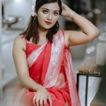 mareena michael kurisingal in red saree pictures 008