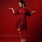 rajisha vijayan in red frock photoshoot 012