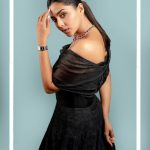 aishwarya lekshmi in black off shoulder gown 001