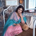 anu sithara in pink churidar with blue dupatta 001